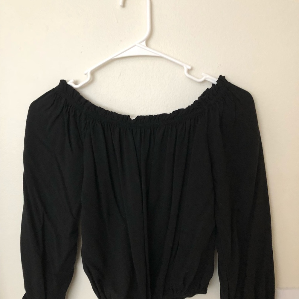 Off the shoulder black brandy Melville top
